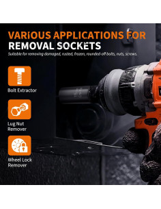 Kit de Extractores de Tornillos GIREORAN 6 Piezas 12.7 mm 2