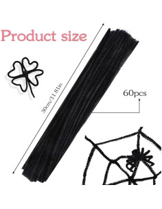 60 Limpiapipas Negros Veroave para Manualidades y Decoración 2