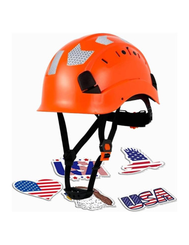 Casco de Seguridad GardenPal Naranja Ajustable Ventilado ABS