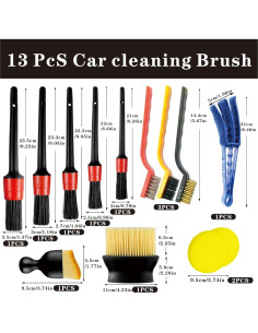 Juego de Cepillos de Limpieza 13 Piezas para Automóvil Florailune 2