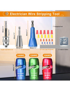 Destripador de Cables Luckyway 3 PCS 10-14 AWG Colorido 2