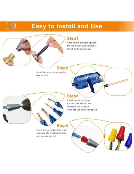 Destripador de Cables Luckyway 3 PCS 10-14 AWG Colorido