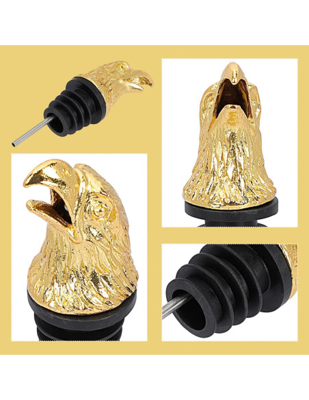 Aerador de Vino Kichvoe con Cabeza de Águila Dorado