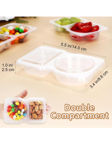 20 Sets Recipientes Reutilizables SINTENILL Doble Compartimento