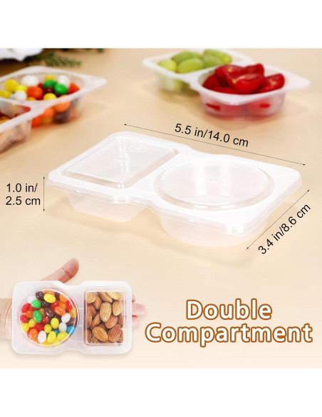 20 Sets Recipientes Reutilizables SINTENILL Doble Compartimento