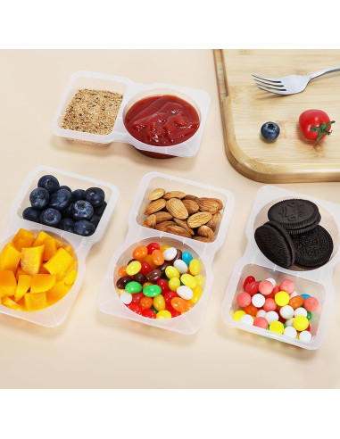 20 Sets Recipientes Reutilizables SINTENILL Doble Compartimento