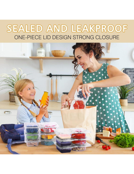 20 Sets Recipientes Reutilizables SINTENILL Doble Compartimento