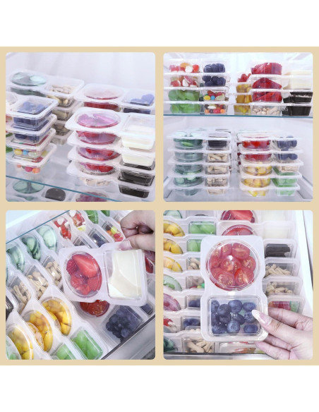 20 Sets Recipientes Reutilizables SINTENILL Doble Compartimento