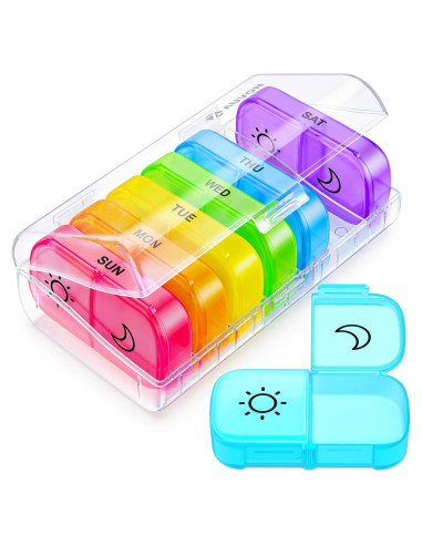 Organizador de Pastillas AUVON XL Semanal 2 Veces al Día AM PM