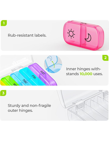 Organizador de Pastillas AUVON XL Semanal 2 Veces al Día AM PM