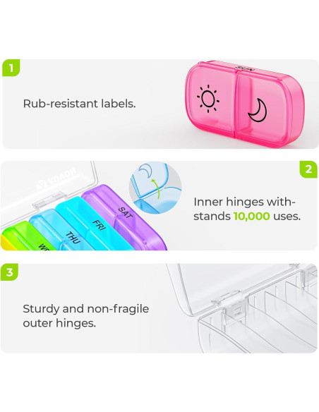 Organizador de Pastillas AUVON XL Semanal 2 Veces al Día AM PM