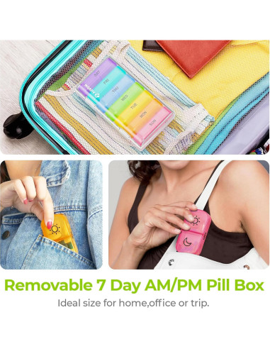 Organizador de Pastillas AUVON XL Semanal 2 Veces al Día AM PM