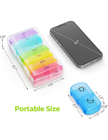 Organizador de Pastillas AUVON XL Semanal 2 Veces al Día AM PM