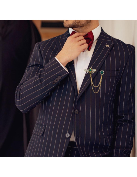 Broche de Insecto Abeja de Cristal XUN Zhe con Cadena 3x2cm