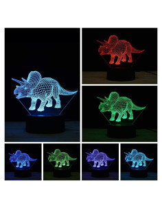 Lámpara de Noche LED 3D TITISKIN con 7 Colores y USB