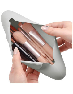 Soporte de Maquillaje de Viaje TUCANA Gris con Cierre Magnético 2