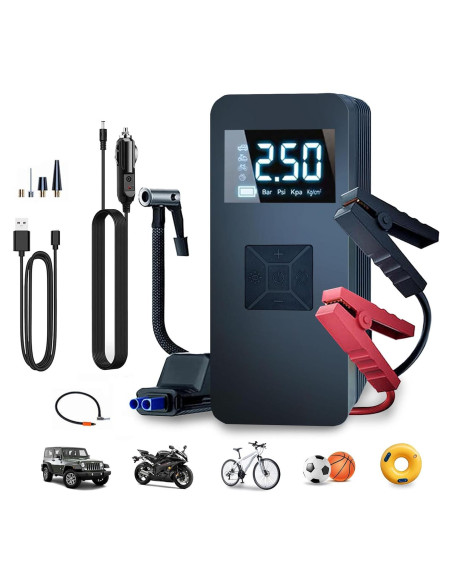 Arrancador de Batería EDOMOL LX0301 con Compresor 150PSI