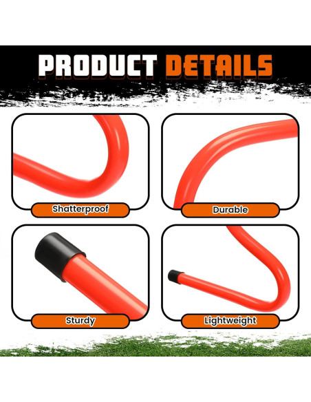 Conjunto de Vallas de Agilidad y Conos Gemscream 12 Pcs Naranja