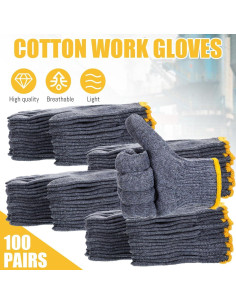Guantes Sintuff 100 Pares Algodón y Poliester Seguridad 2