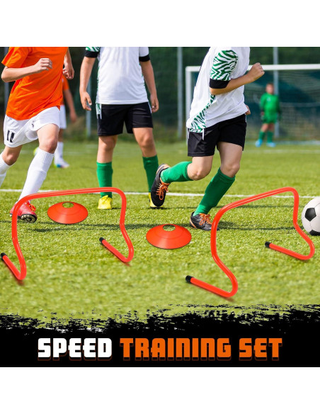 Conjunto de Vallas de Agilidad y Conos Gemscream 12 Pcs Naranja