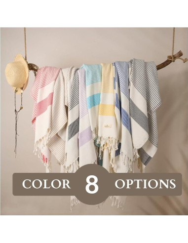 Ruvy Toallas de Playa Turcas 2 Pack 100% Algodón Beige 102x183cm