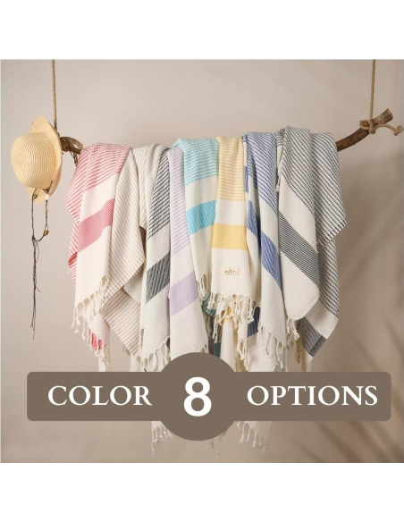 Ruvy Toallas de Playa Turcas 2 Pack 100% Algodón Beige 102x183cm