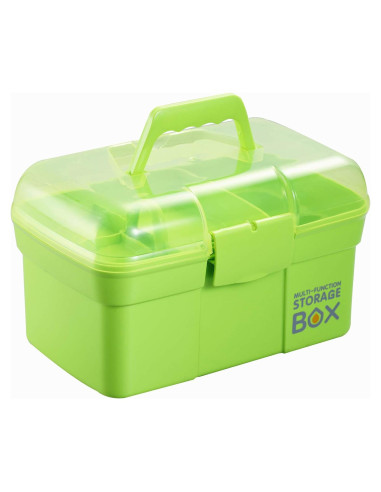 Caja de Almacenamiento Kinsorcai 28 cm Verde con Bandeja Extraíble