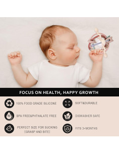 Juguete de Dentición AULEGE Silicona Sensorial Blanco Leche 2