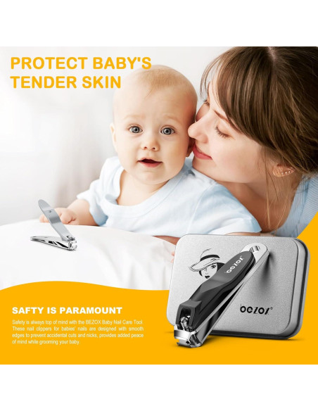 Cortauñas para Bebés BEZOX - Precisión y Seguridad - Negro