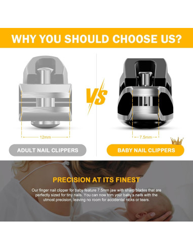 Cortauñas para Bebés BEZOX - Precisión y Seguridad - Negro