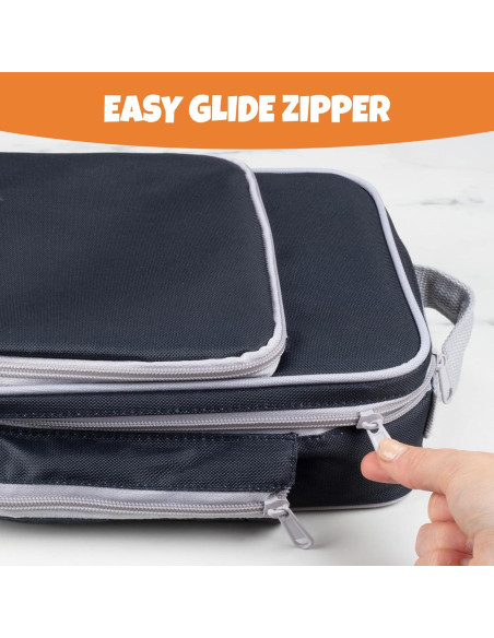 Bolsa de Almuerzo Aislada Bentology Azul y Gris con Soporte