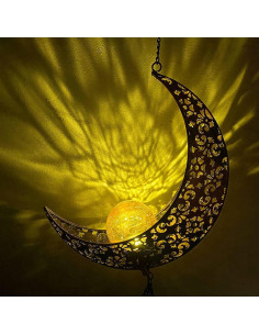 Campanas de Viento Solares KelvinLux Luna con Luz Cálida 2