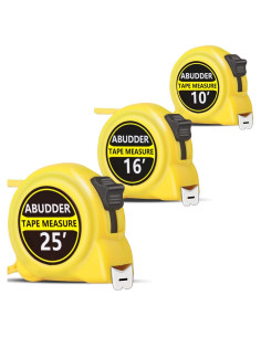Paquete de 3 Cintas Métricas 3.05m/4.88m/7.62m ABUDDER