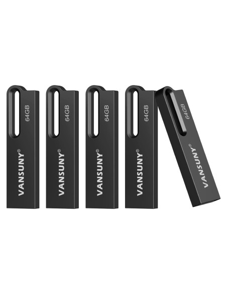 Vansuny 5 Pack USB 3.0 64GB Metal Impermeable Alta Velocidad Vansuny 5 Pack USB 3.0 64GB Metal Impermeable Alta Velocidad