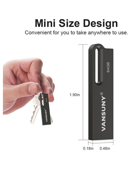 Vansuny 5 Pack USB 3.0 64GB Metal Impermeable Alta Velocidad Vansuny 5 Pack USB 3.0 64GB Metal Impermeable Alta Velocidad