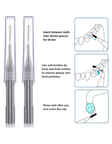 100 Piezas Cepillos Interdentales Patelai Higiene Oral Gris