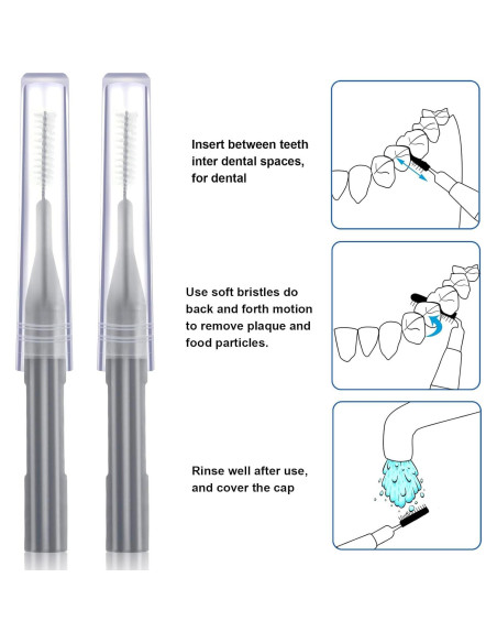 100 Piezas Cepillos Interdentales Patelai Higiene Oral Gris