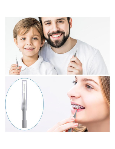 100 Piezas Cepillos Interdentales Patelai Higiene Oral Gris