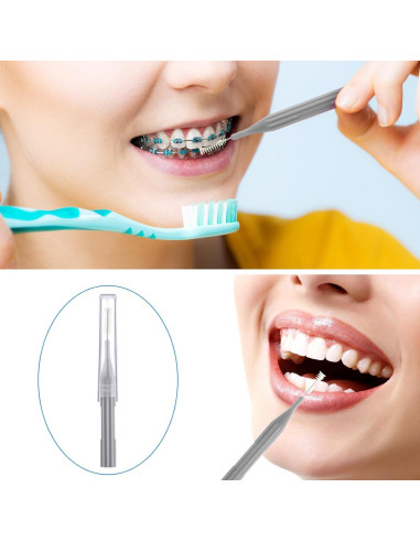 100 Piezas Cepillos Interdentales Patelai Higiene Oral Gris