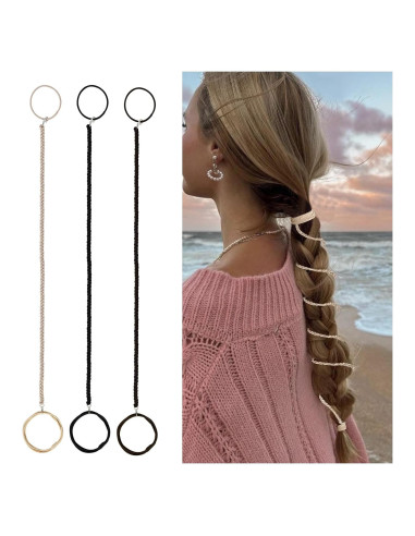 Paquete de 3 gomas para cabello ProChosen 40.64 cm trenzadas