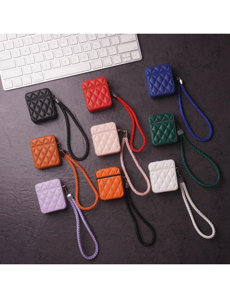 Funda Protectora para AirPods 1/2 ELVRLA - Cuero PU Negro