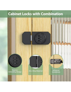 Cerradura de Combinación YogePote para Gabinete Adhesiva 3 Dígitos 2