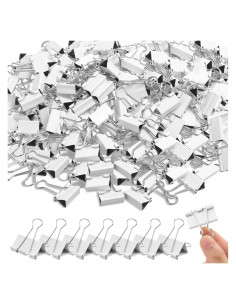 Jetec 100 Clips de Metal Blancos 15mm Reutilizables para Oficina