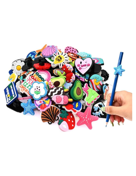 Adornos de Verano para Lápiz XHAOYEAHX 100PCS PVC Diversos