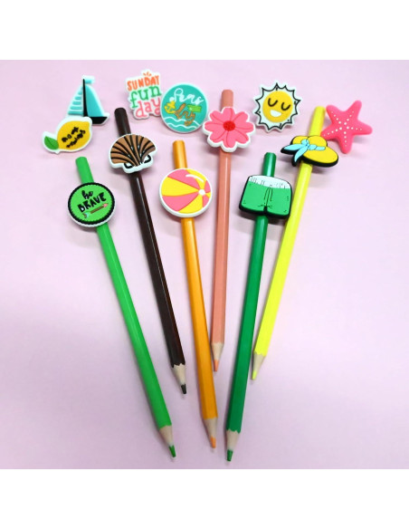 Adornos de Verano para Lápiz XHAOYEAHX 100PCS PVC Diversos