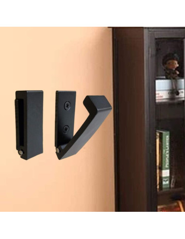 Ganchos de Abrigo Plegables ZEYU 10 Piezas Aluminio Negro