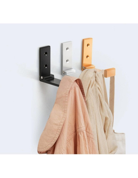 Ganchos de Abrigo Plegables ZEYU 10 Piezas Aluminio Negro