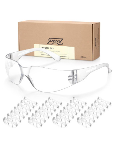 Gafas de Seguridad 28 Paquetes Cristal Claro ANSI Z87.1