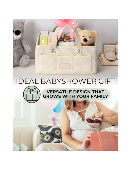 Organizador de Pañales Toodly Beige con Almohadilla y Pañuelo Oso