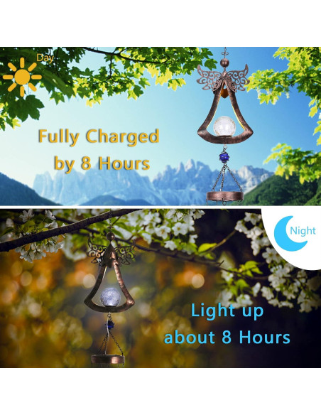 Campana de Viento Solar Taman Ángel 106.68 cm LED Decorativa
